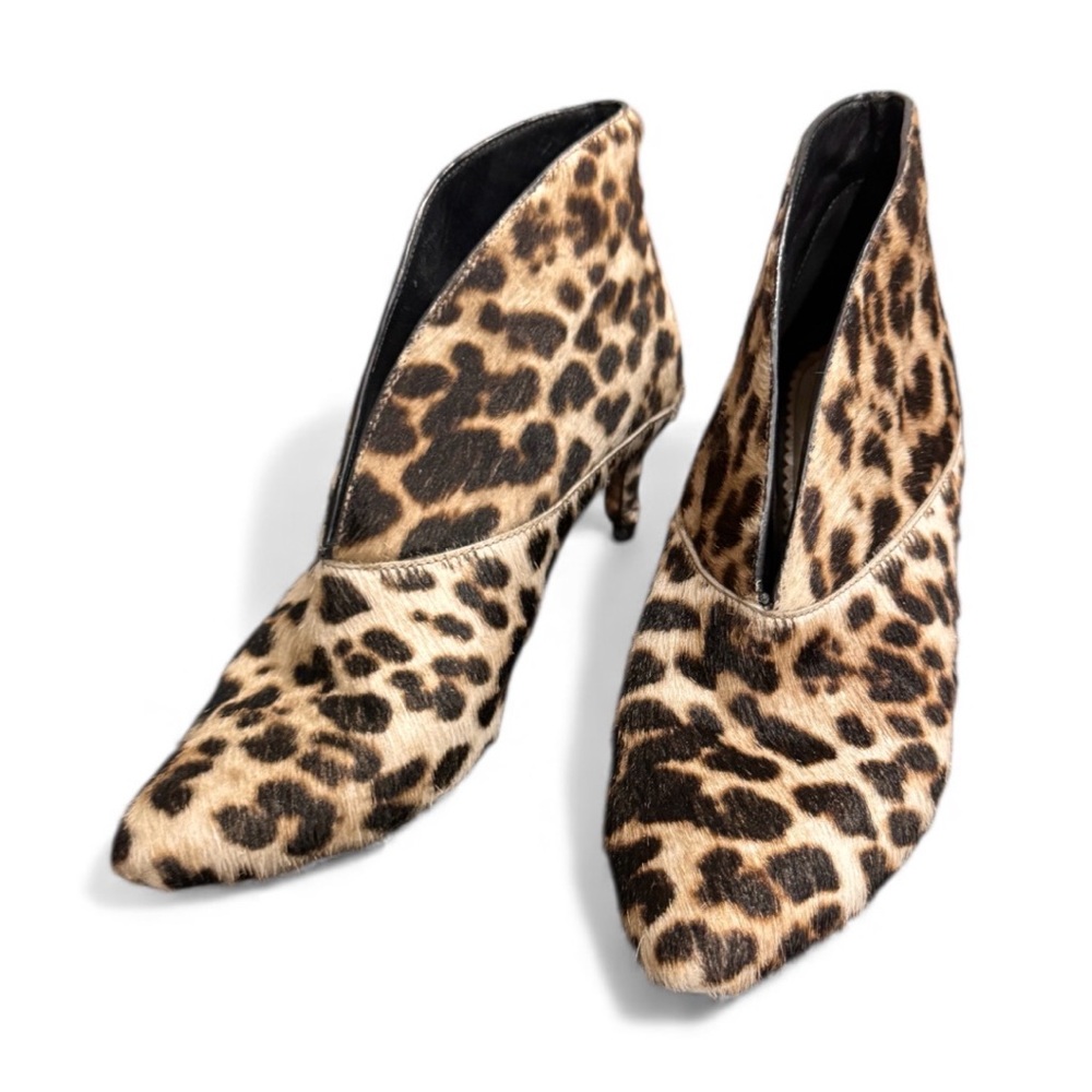 Boden leopard print leather ankle boots size 39/8.5 made in Spain - Picture 2 of 9